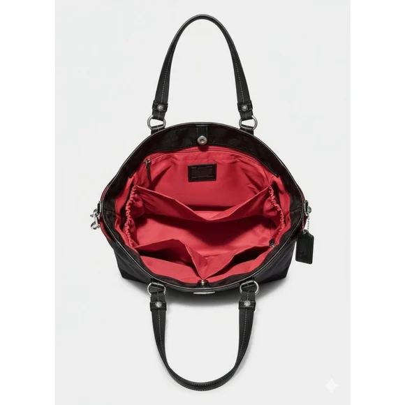 Coach Black Signature Canvas Tote Bag One Size - Picture 9 of 16